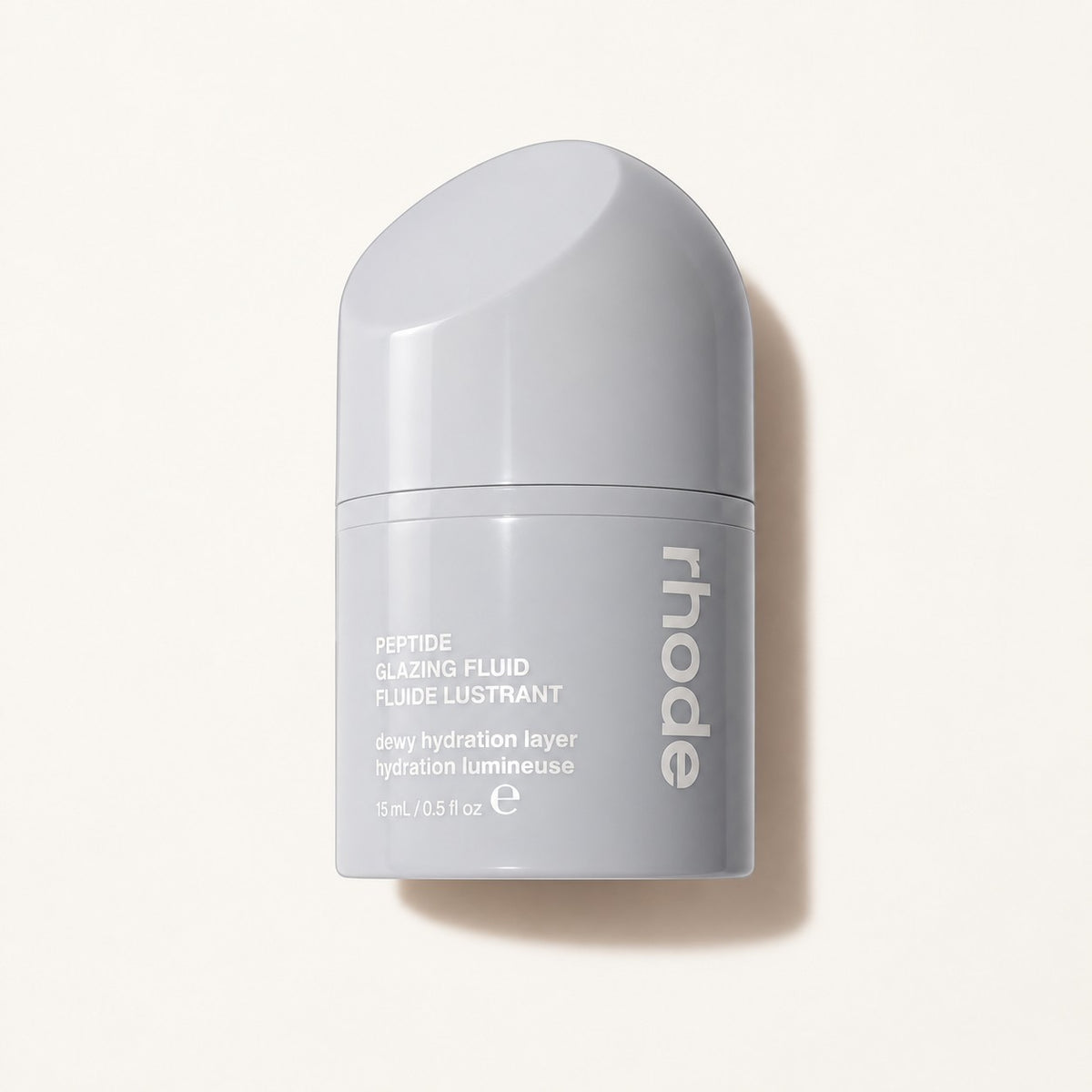 Rhode Skin Peptide Glazing Fluid 15 ml, szara butelka z dozownikiem z przodu | Ellemania