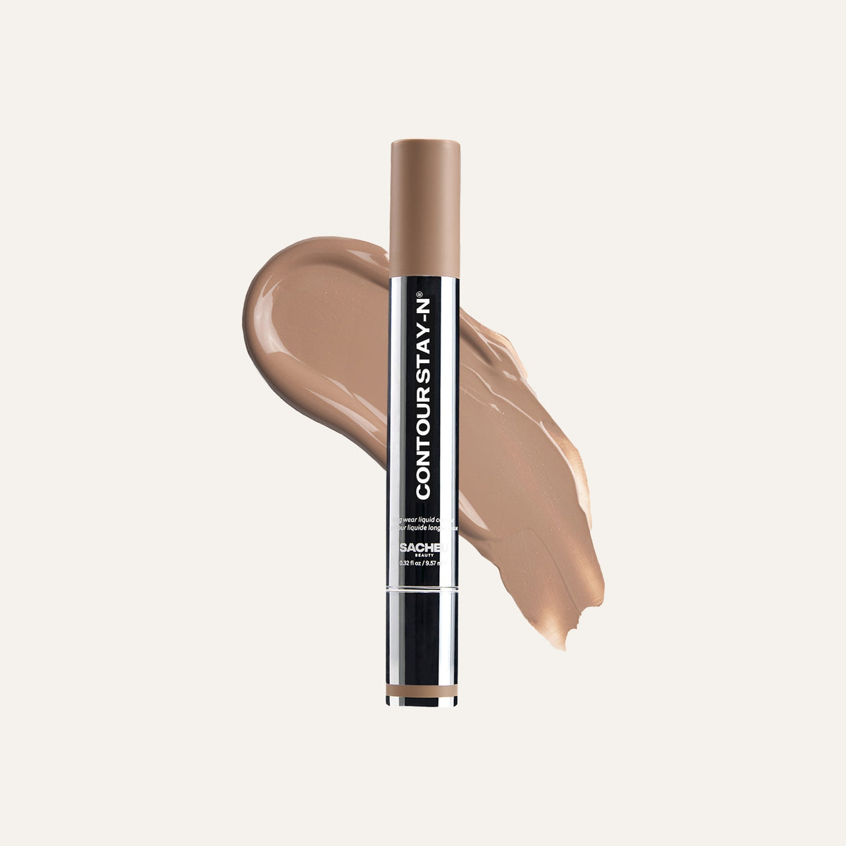 Sacheu Contour STAY-N 8,57 ml, długotrwały płynny kontur w tubie z aplikatorem, wymazana próbka produktu | Ellemania