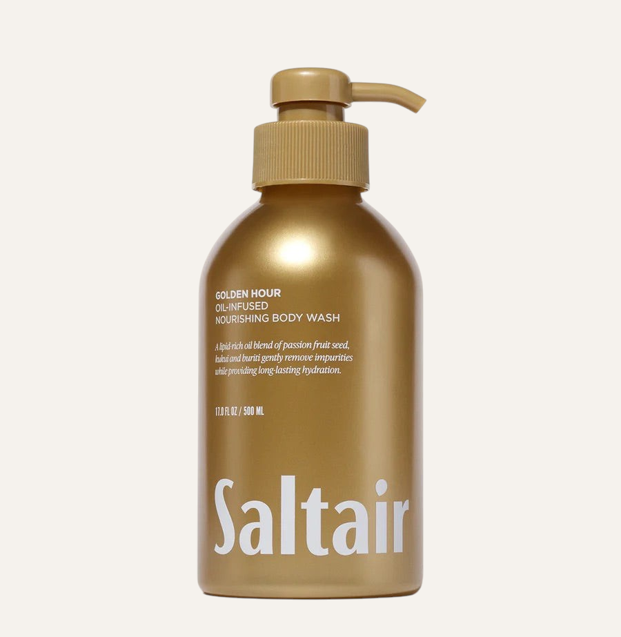 Saltair Golden Hour Oil-Infused Nourishing Body Wash 500 ml, butelka z pompką z przodu | Ellemania