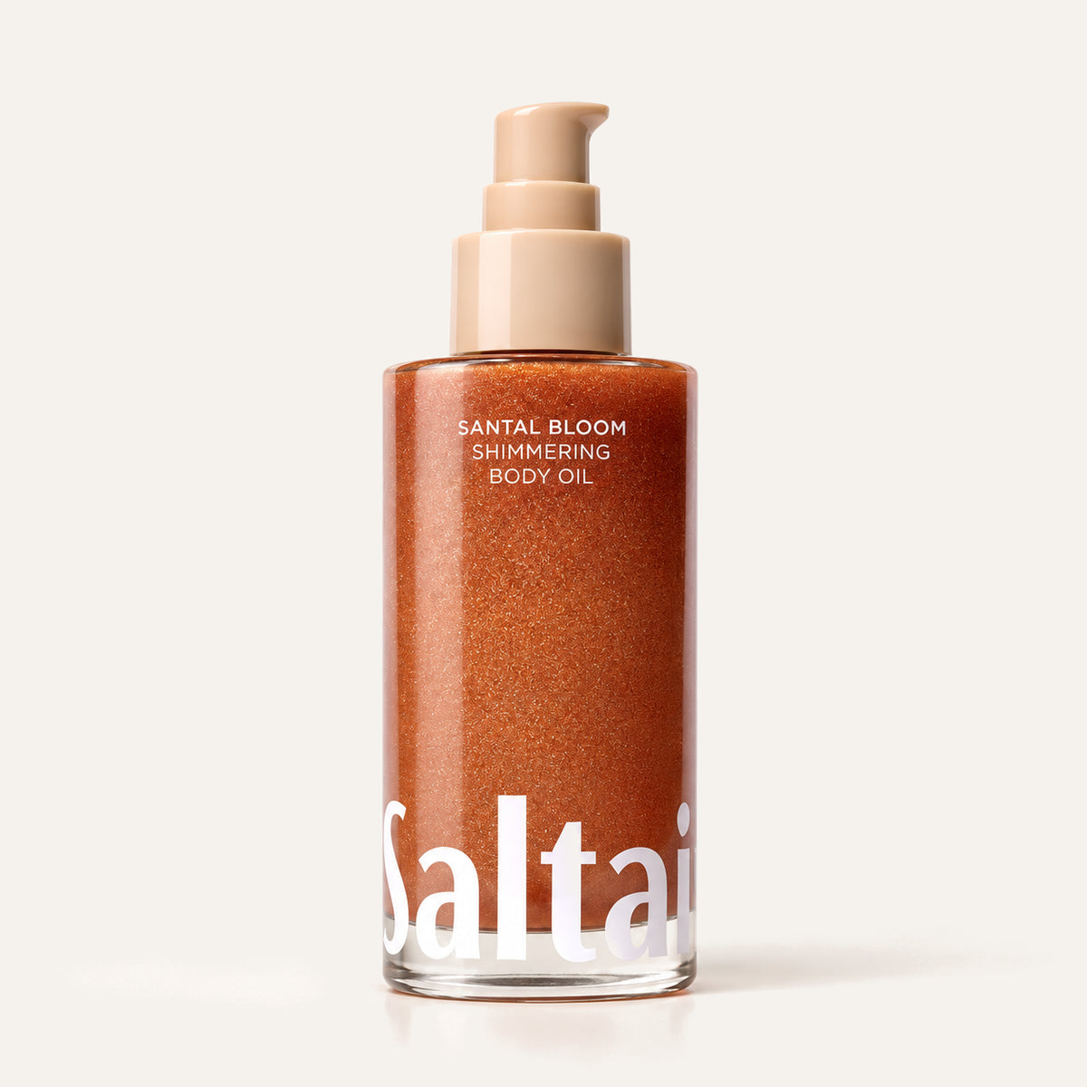 Saltair Santal Bloom Shimmering Body Oil 118 ml, butelka z pompką z przodu | Ellemania