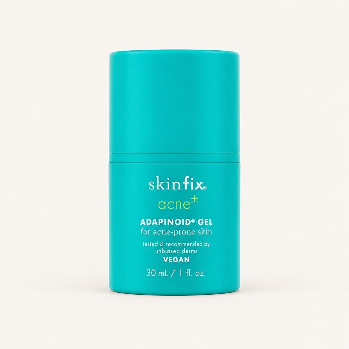 Skinfix Adapinoid Gel 30 ml - przód turkusowego opakowania z nakładką | Ellemania