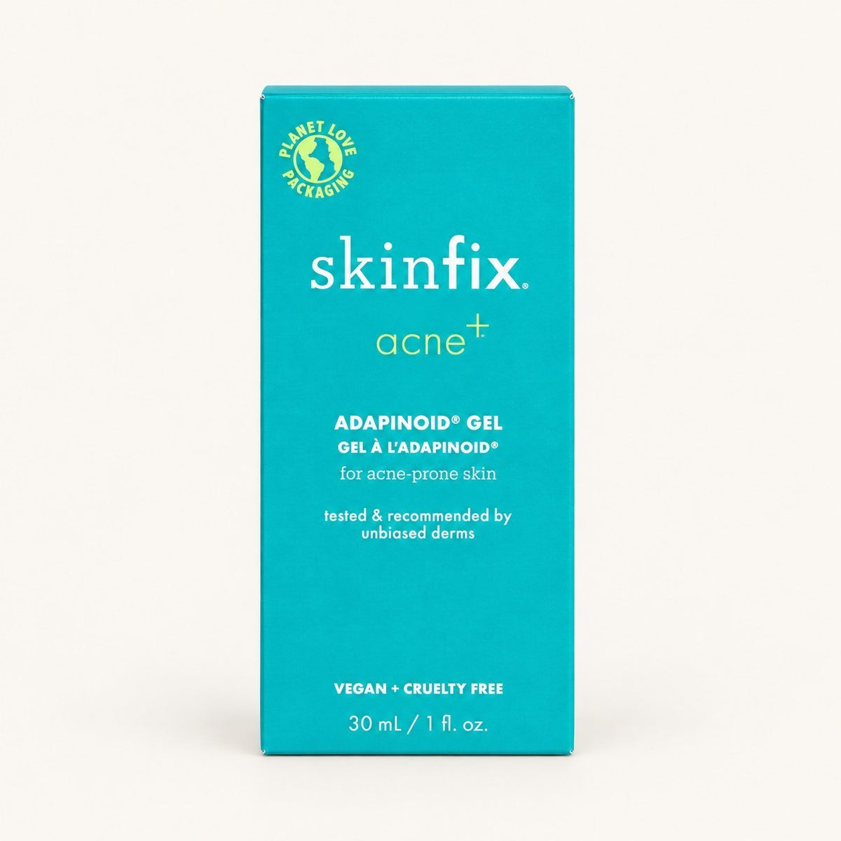 Skinfix Adapinoid Gel 30 ml - przód turkusowego kartonika | Ellemania