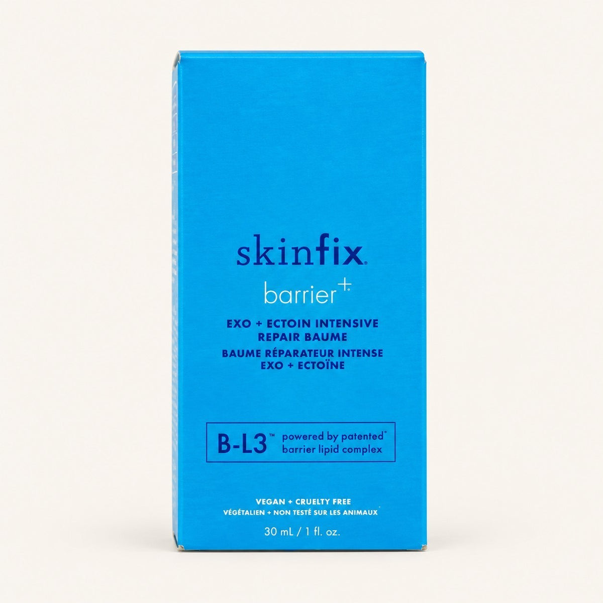 Skinfix Barrier+ Exo + Ectoin Intensive Repair Baume 30 ml - przód niebieskiego kartonika | Ellemania