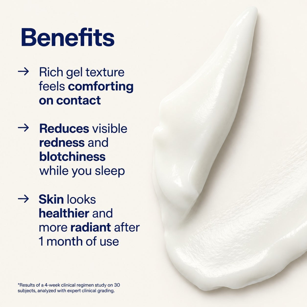 Skinfix Recovery Antioxidant Tetrapeptide Soothing Treatment - smuga kremu obok planszy z tekstem | Ellemania
