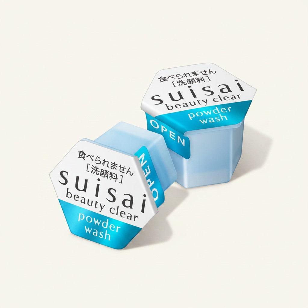 ellemania Kanebo Suisai Beauty Clear Powder Wash w formie dwóch niebieskich kapsułek z enzymatycznym pudrem do twarzy