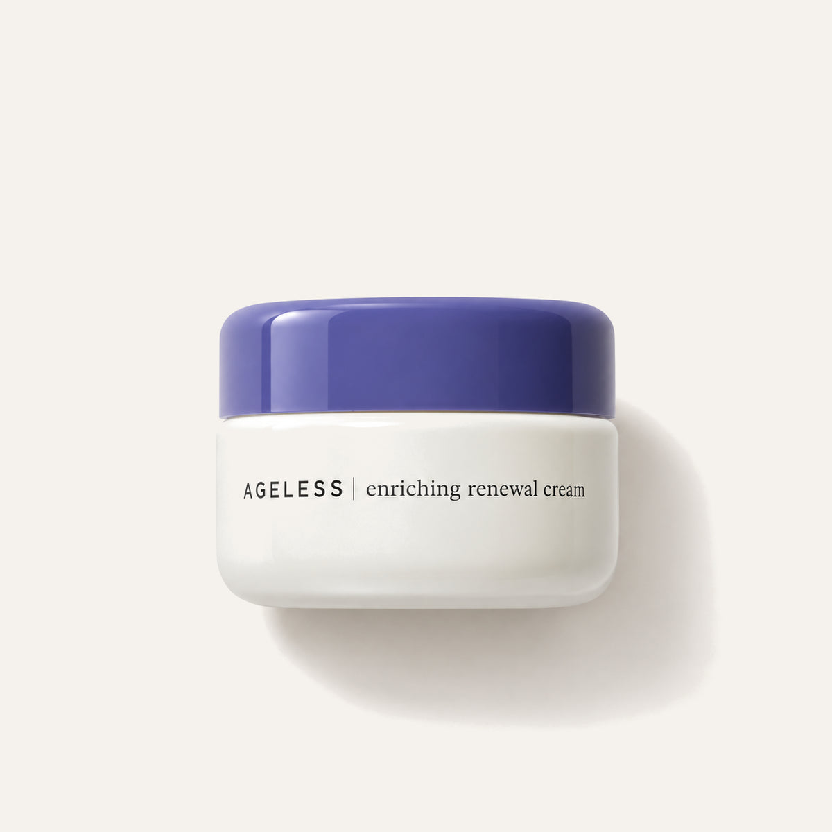 Tatcha Ageless Enriching Renewal Cream Mini, słoiczek kremu z fioletową nakrętką | Ellemania