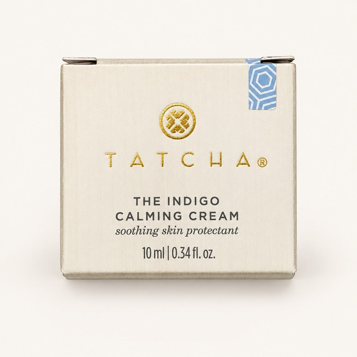 Tatcha The Indigo Calming Cream 10 ml, pudełko z przodu | Ellemania