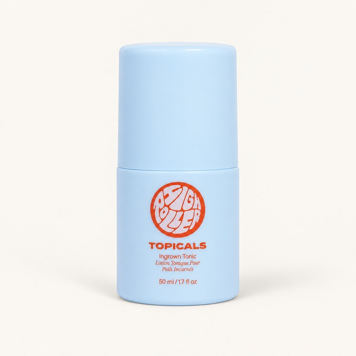 Topicals High Roller Ingrown Tonic - jasnoniebieska butelka z logo High Roller, 50 ml | Ellemania