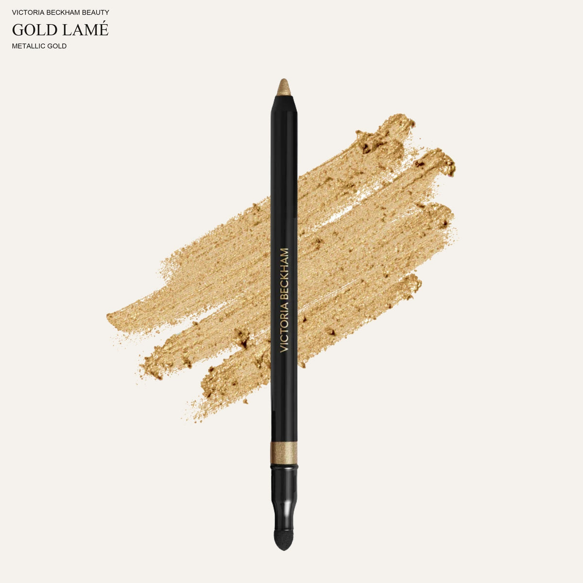 Victoria Beckham Beauty Satin Kajal Liner Gold Lamé - kredka z rozcieraczem i swatch metalicznego złota | Ellemania
