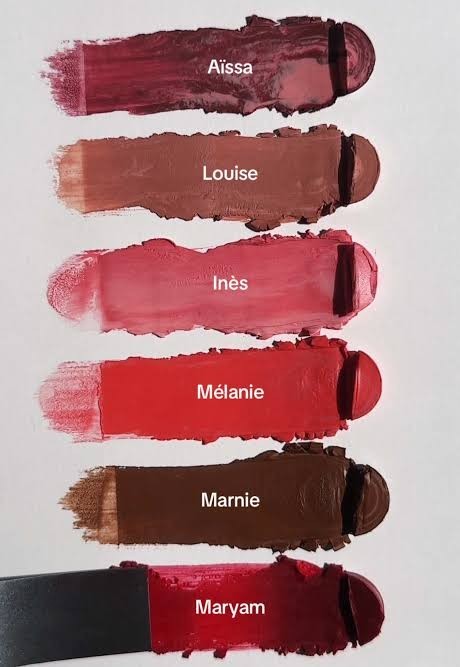 Swatche pięciu odcieni Violette_FR Bisou Blush na białym tle | ellemania