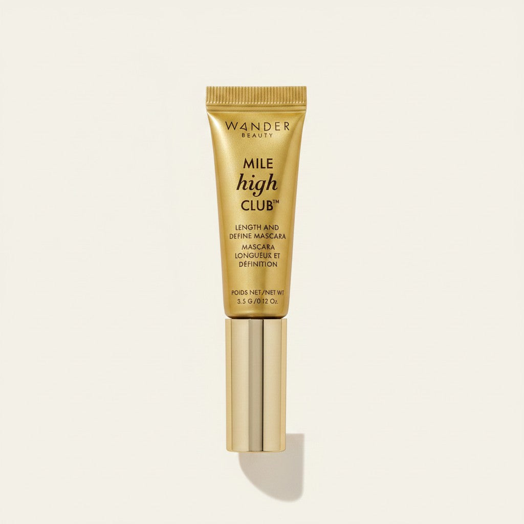 Tusz do rzęs Wander Beauty Mile High Club w wersji podróżnej 3,5 g w eleganckim złotym opakowaniu