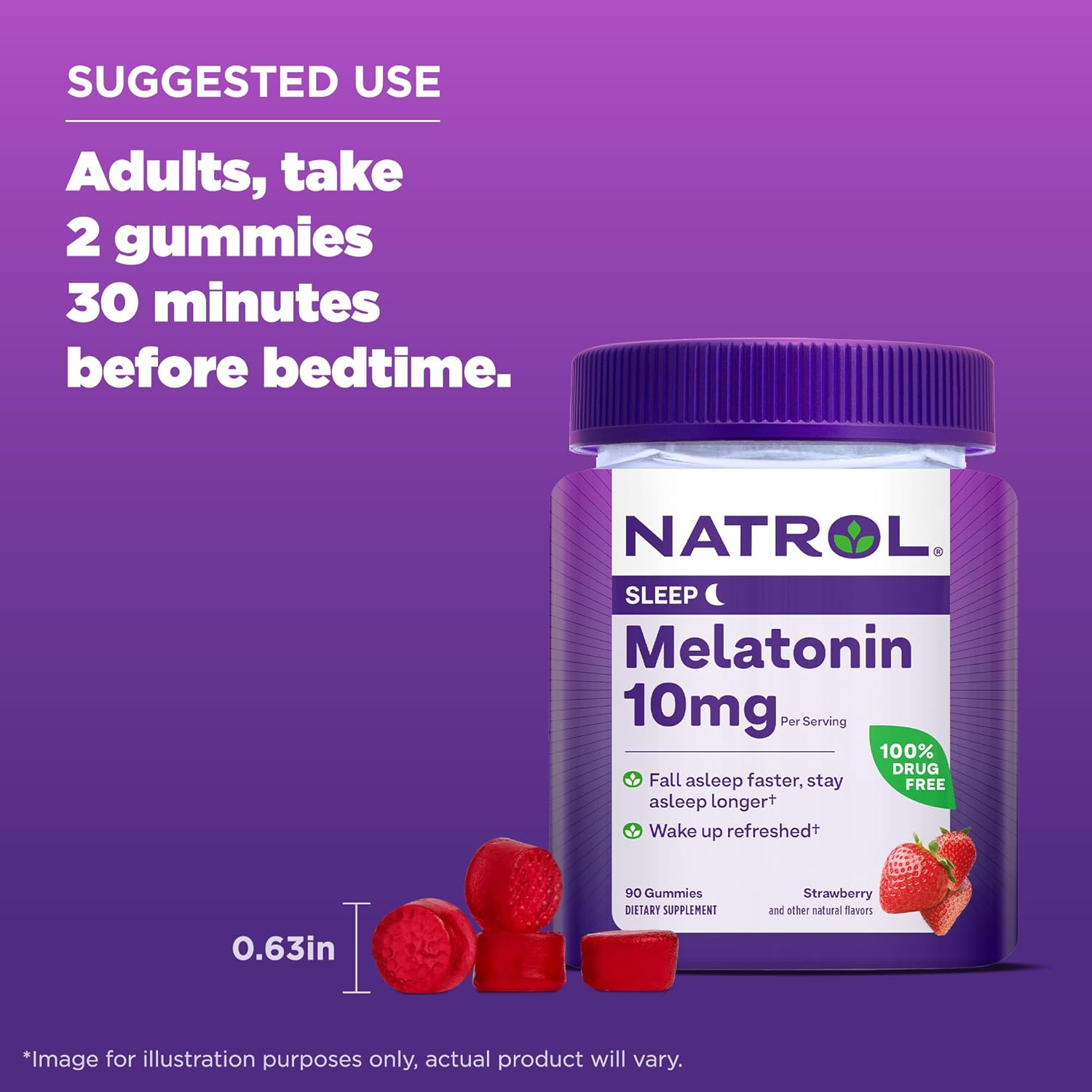 Natrol Sleep+ Calm Gummies - żelki na sen z melatoninią, L-Theanine i ekstraktami botanicznymi