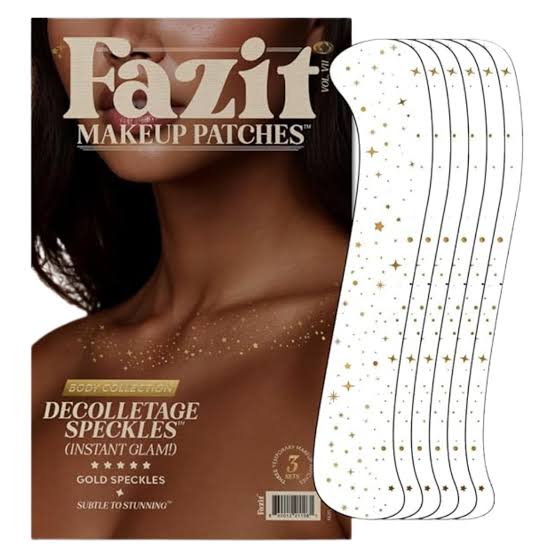 Fazit Decolletage Speckles Gold - złote brokatowe płatki makijażowe na dekolt z efektem shimmeru