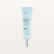 IUNIK Beta-Glucan Barrier Sunscreen - tubka 60 ml z metalową końcówką, widok z przodu na jasnym tle | Ellemania
