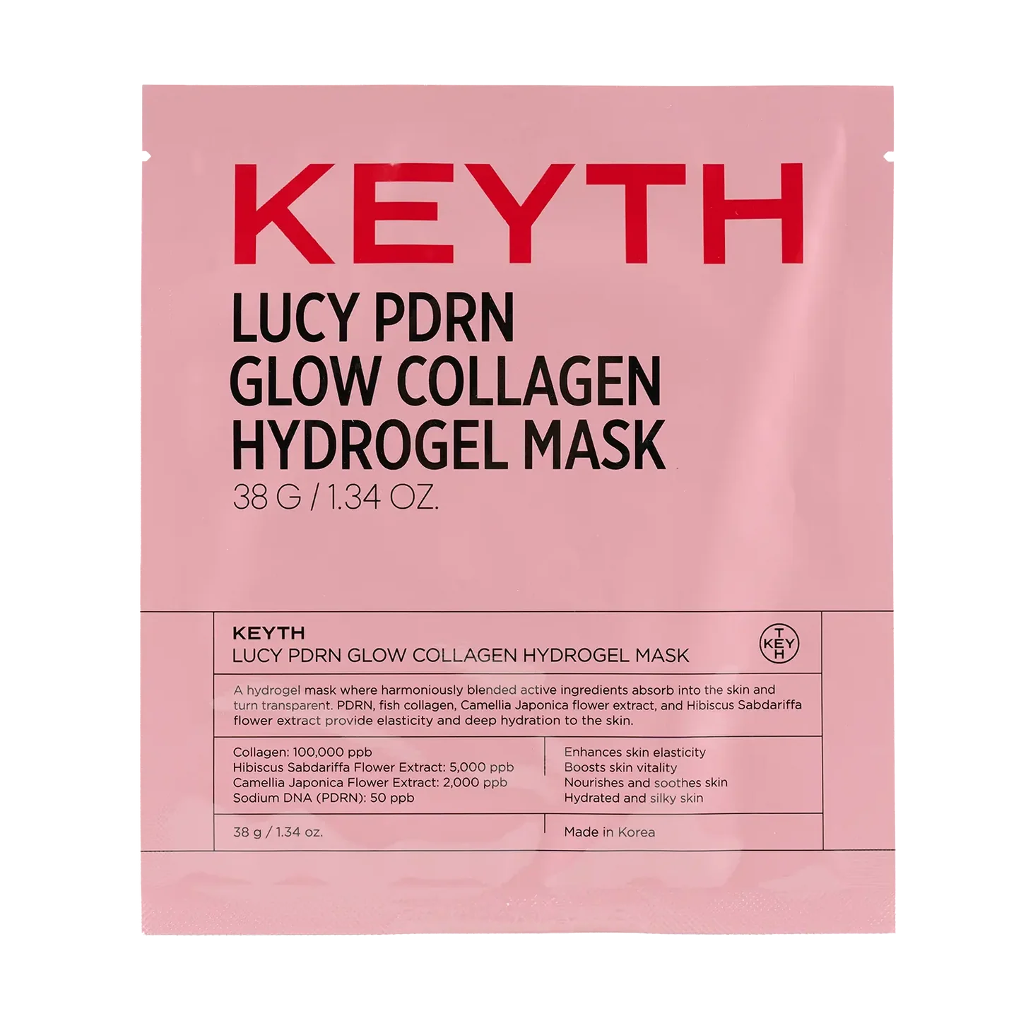 Keyth Lucy PDRN Glow Collagen Mask - koreańska maska hydrożelowa z PDRN i kolagenem 38 g | Ellemania