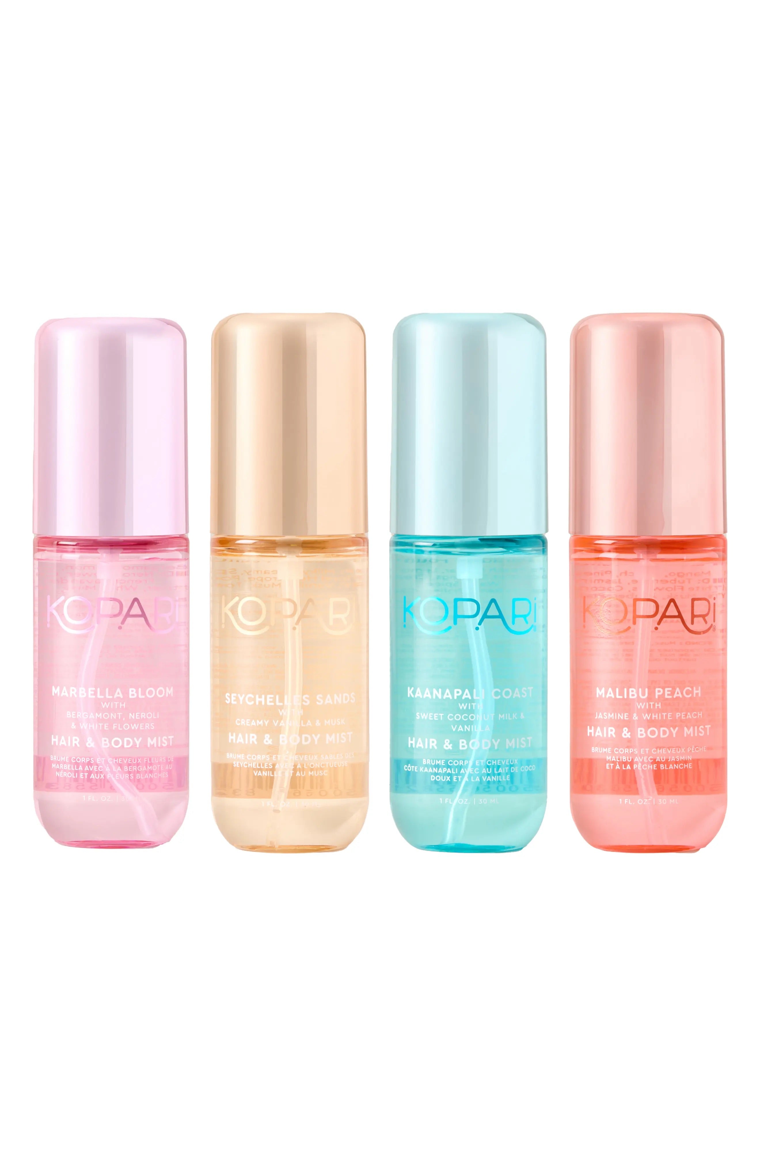 Kopari Paradise Found Hair & Body Mist - kolekcja tropikalnych mgiełek zapachowych | Ellemania