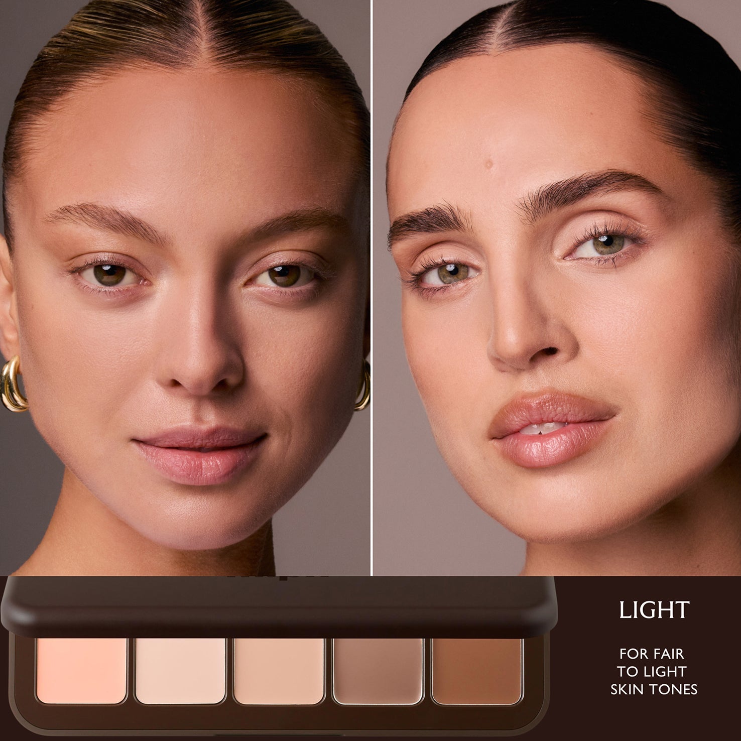 m.ph by Mary Phillips Underpainting Face Palette - Cream contour, highlight, and correcting face palette, shade Light 12 g