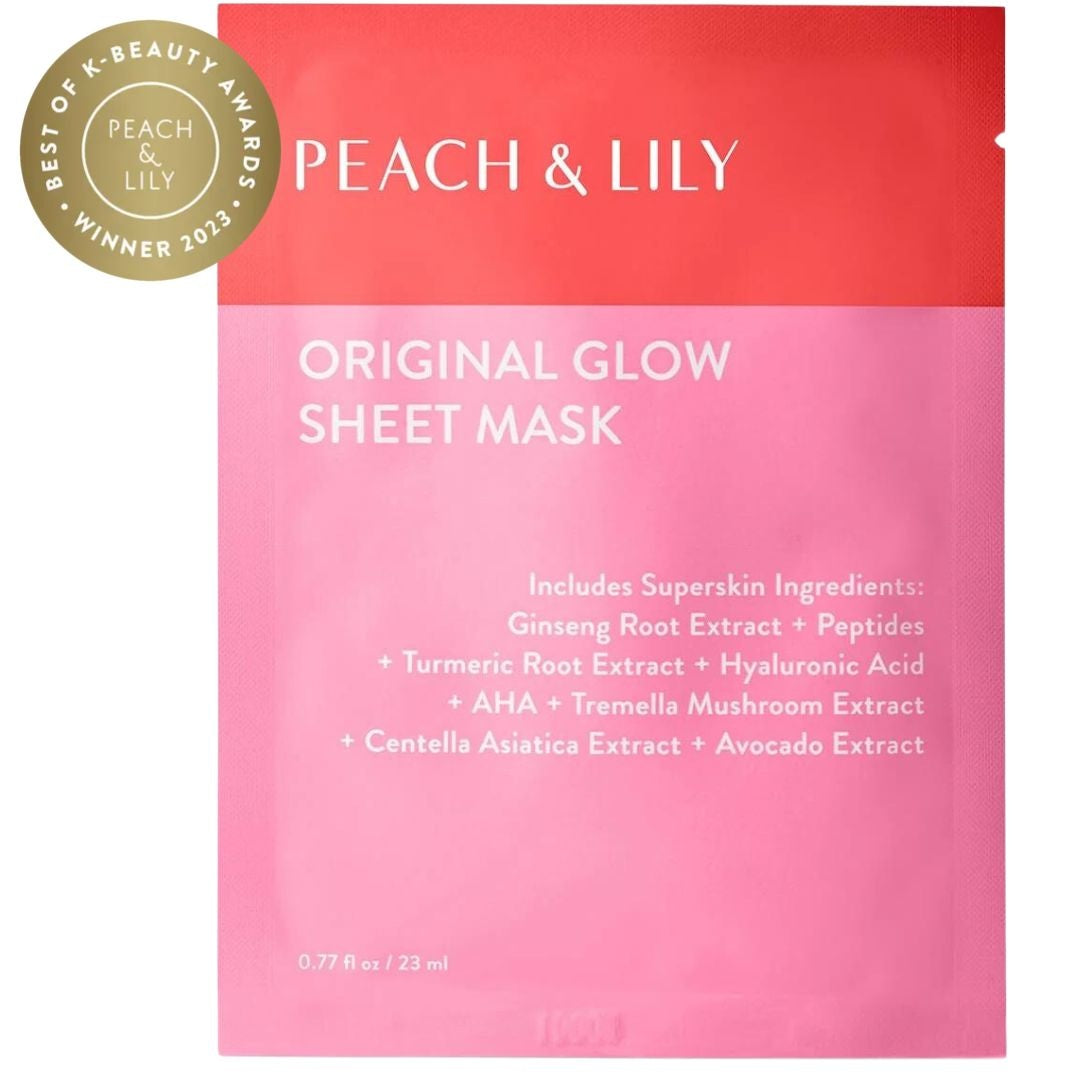 Peach & Lily Original Glow Sheet Mask — Rozświetlająca maska w płachcie — KANDYDAT (scrap)