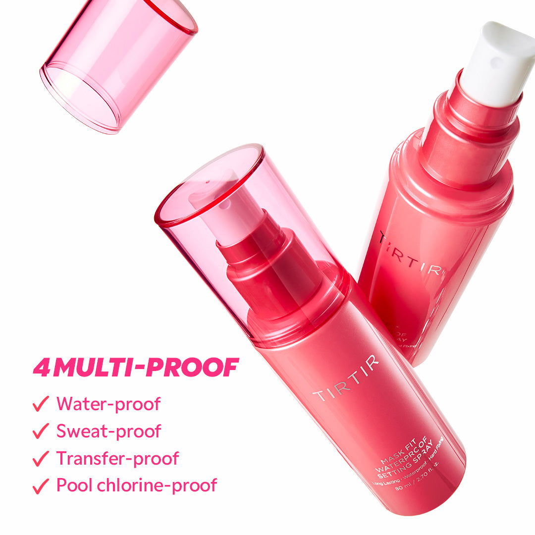 Tirtir Mask Fit Waterproof Setting Spray - wodoodporny spray utrwalający makijaż, technologia 4 Multi-Proof, wykończenie półmatowe 80 ml