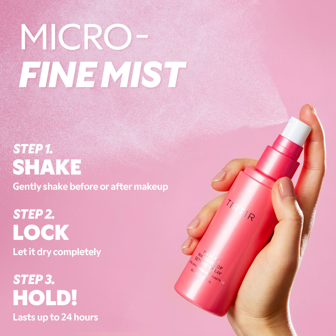 Tirtir Mask Fit Waterproof Setting Spray - wodoodporny spray utrwalający makijaż, technologia 4 Multi-Proof, wykończenie półmatowe 80 ml
