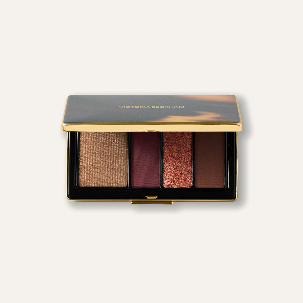 Victoria Beckham Beauty Eye Wardrobe Bordeaux - otwarta kasetka z czterema cieniami w brązach, burgundzie i rdzy | Ellemania