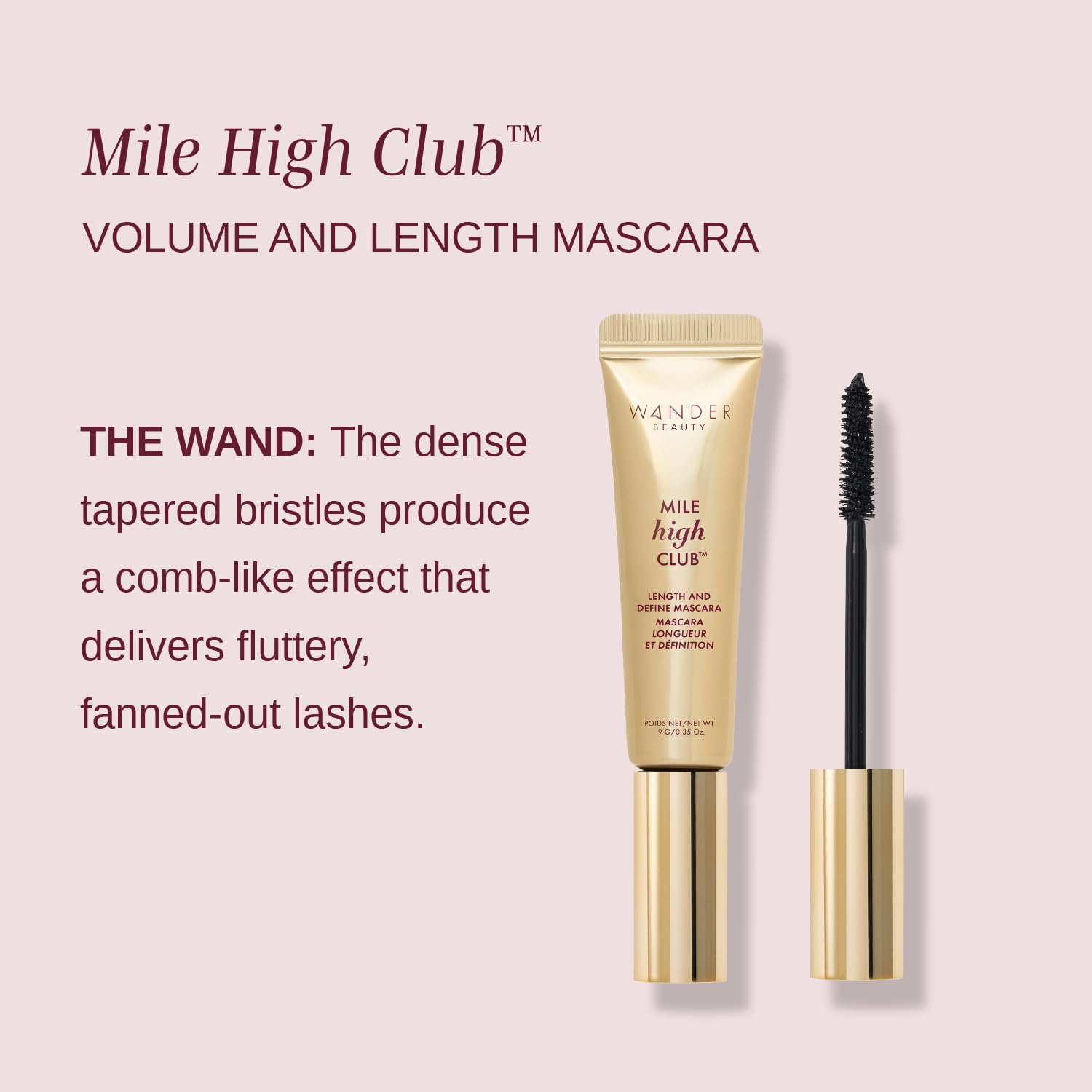 Wander Beauty Mile High Club Length and Define Mascara — Tusz do rzęs wydłużający i definiujący Soft Brown — KANDYDAT (scrap)