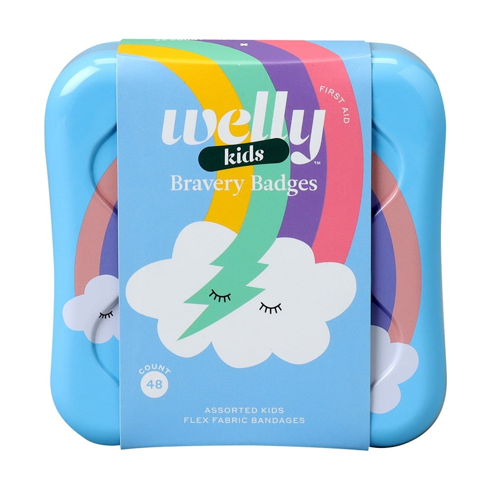 Welly Bravery Badges Rainbow — Kolorowe plastry opatrunkowe 48 sztuk — KANDYDAT (scrap)