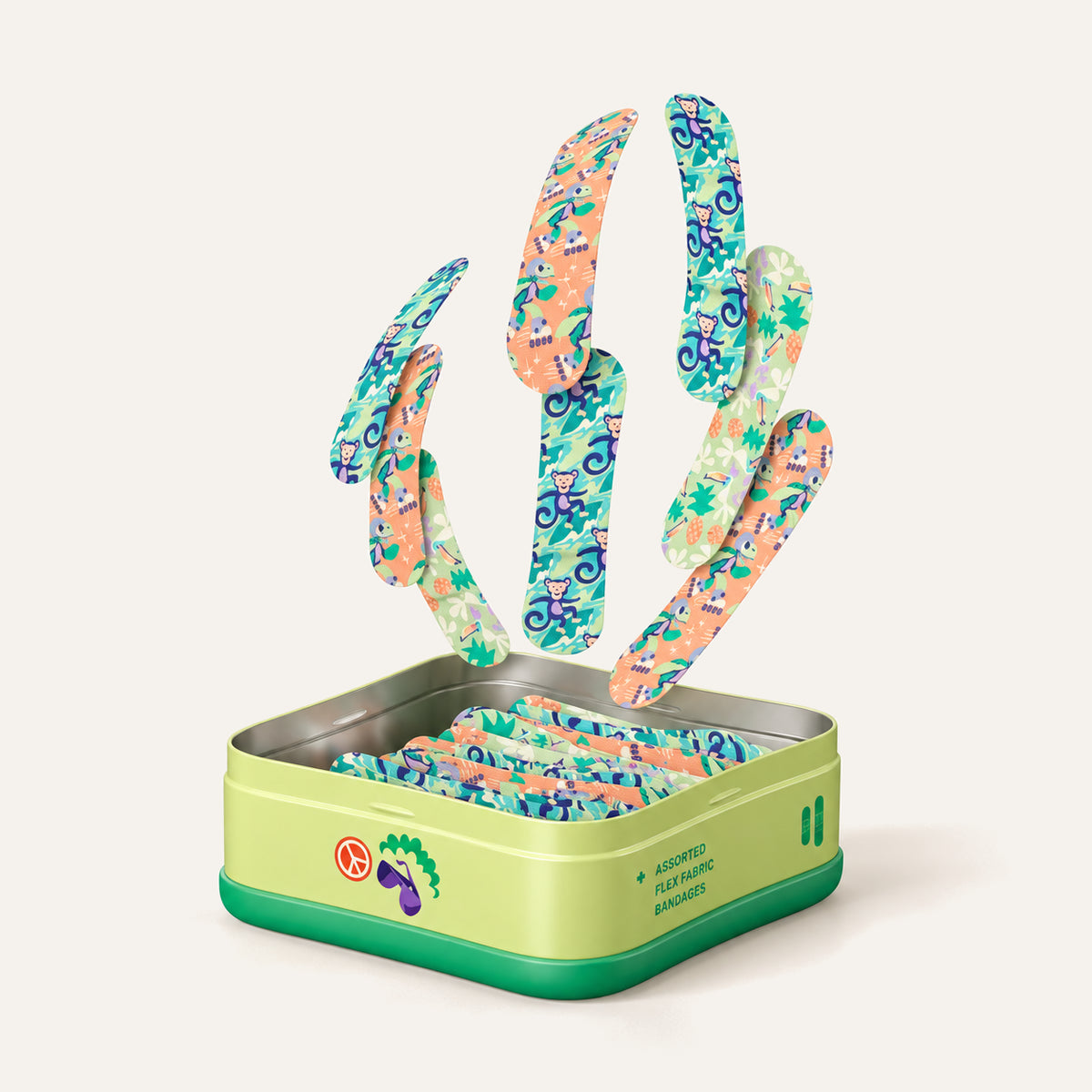 Welly Turtle Oasis Flex Fabric Bandages — Elastyczne Plastry dla Dzieci z Motywem Żółwi | Ellemania